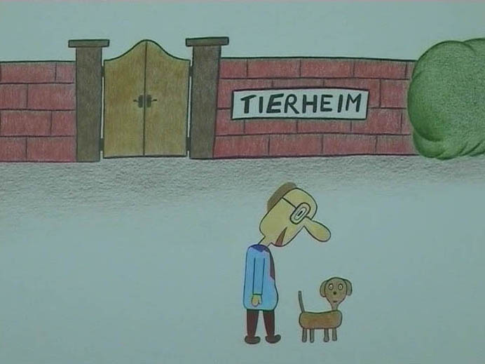 Hund Eddi mit seinem Herrchen auf der Straße vor dem Tierheim ©Georg Bischoff Hund Eddi mit seinem Herrchen auf der Straße vor dem Tierheim ©Georg Bischoff